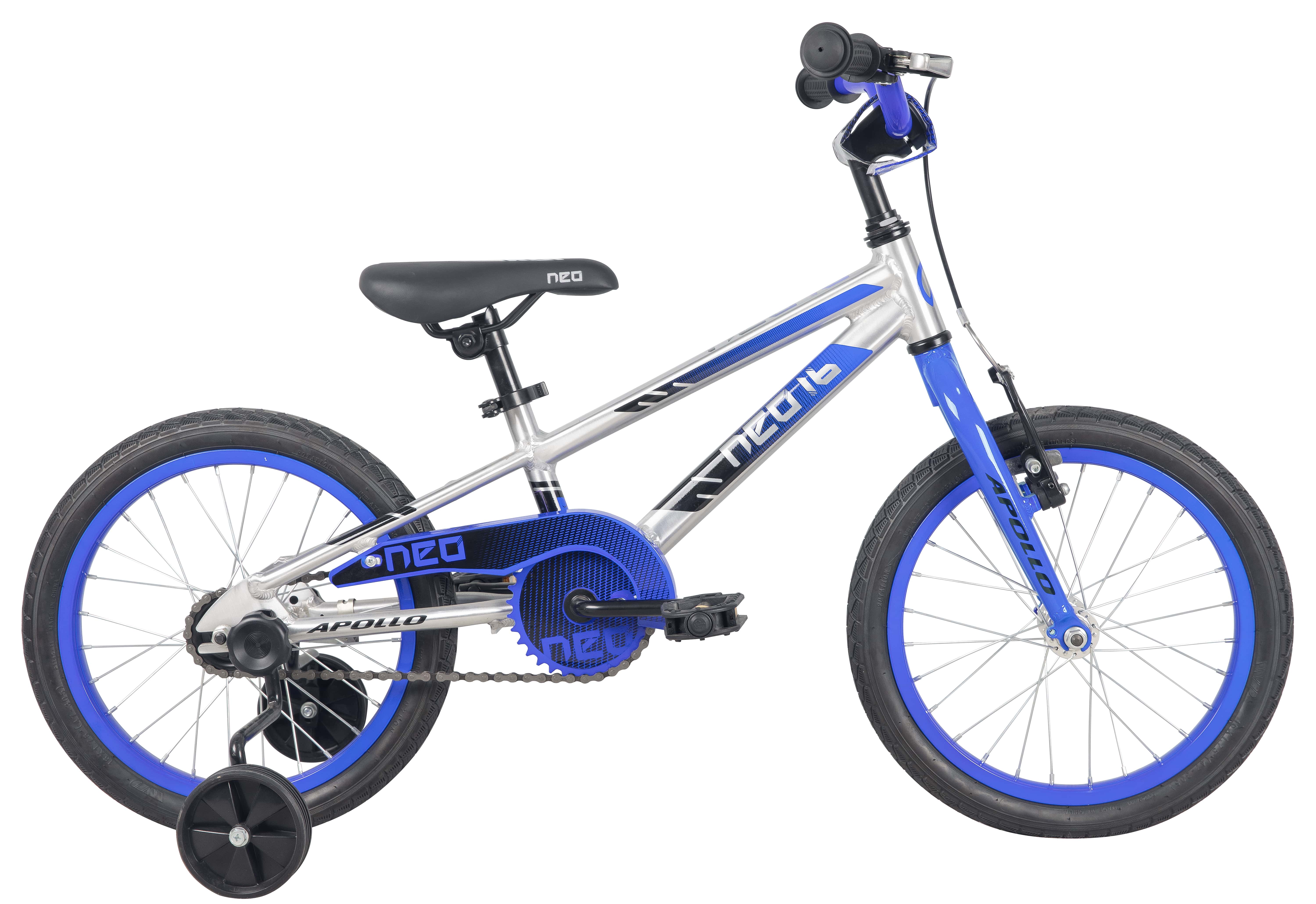 Велосипед 16" Apollo NEO boys Brushed Alloy / Blue / Black Fade фото 