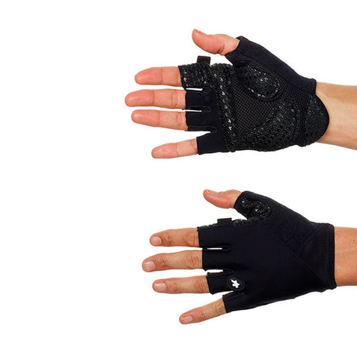 Перчатки ASSOS Summer Gloves S7 Black Volkanga, без пальцев, черные, XS фото 