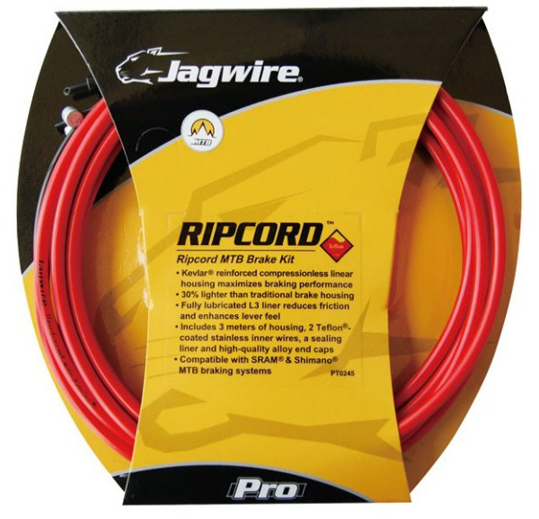 Комплект JAGWIRE Ripcord MCK412 под тормоз DIY - Red (трос под тормоз+рубашка+запч.) фото 