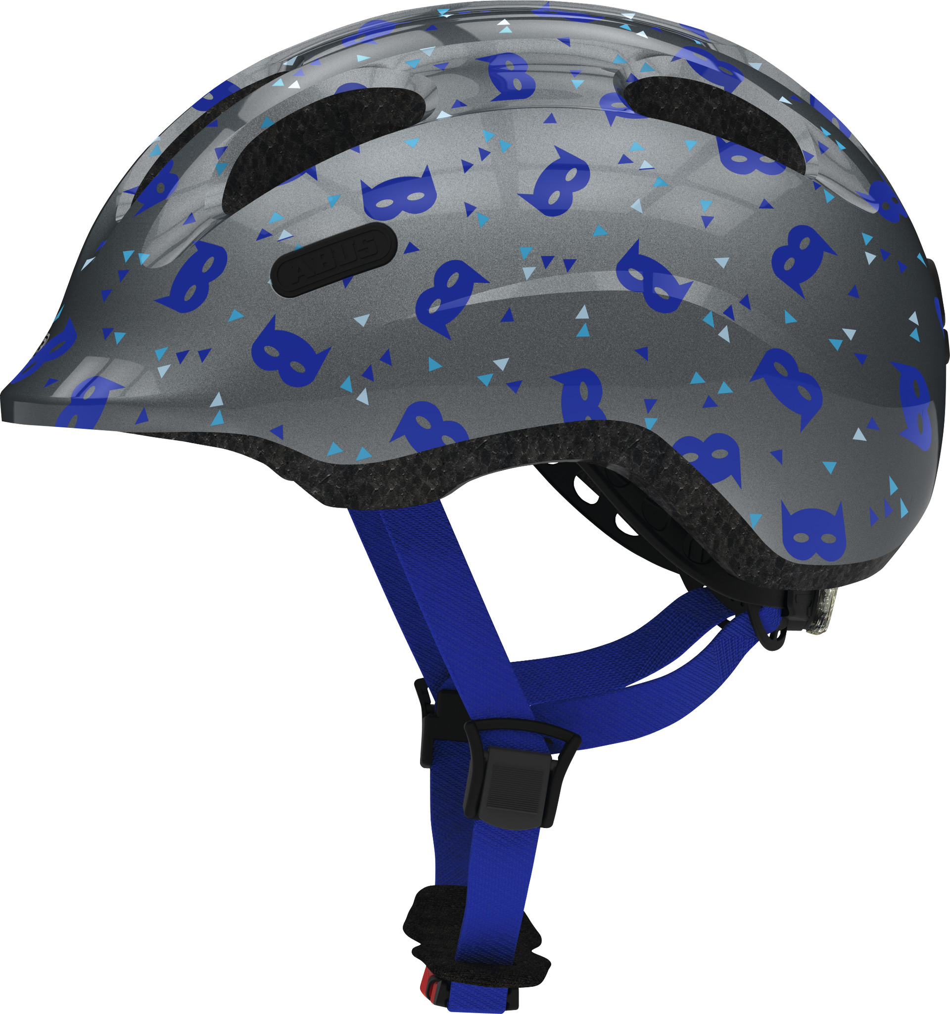 Шлем детский ABUS SMILEY 2.1, размер M (50-55 см), Blue Mask, серо-синий фото 