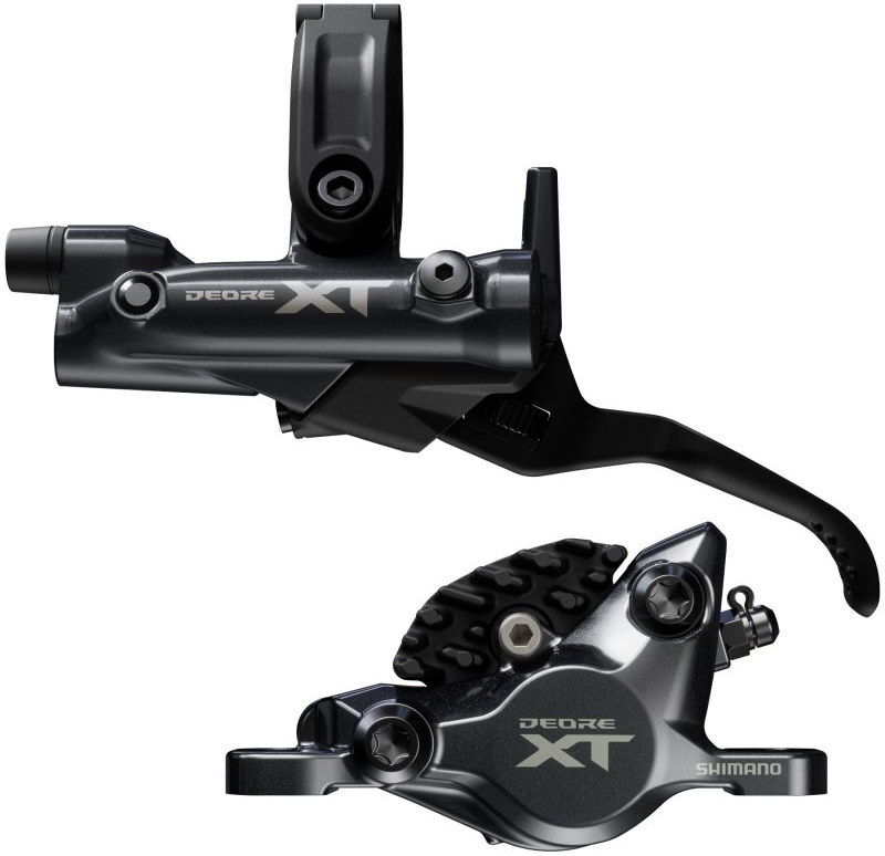Гальмо дискове гідравлічне Shimano M8200 DEORE XT, ліва ручка BL-M8200, каліпер BR-M8200 Post Mount, J-kit гідролінія 1000 мм, переднє фото 