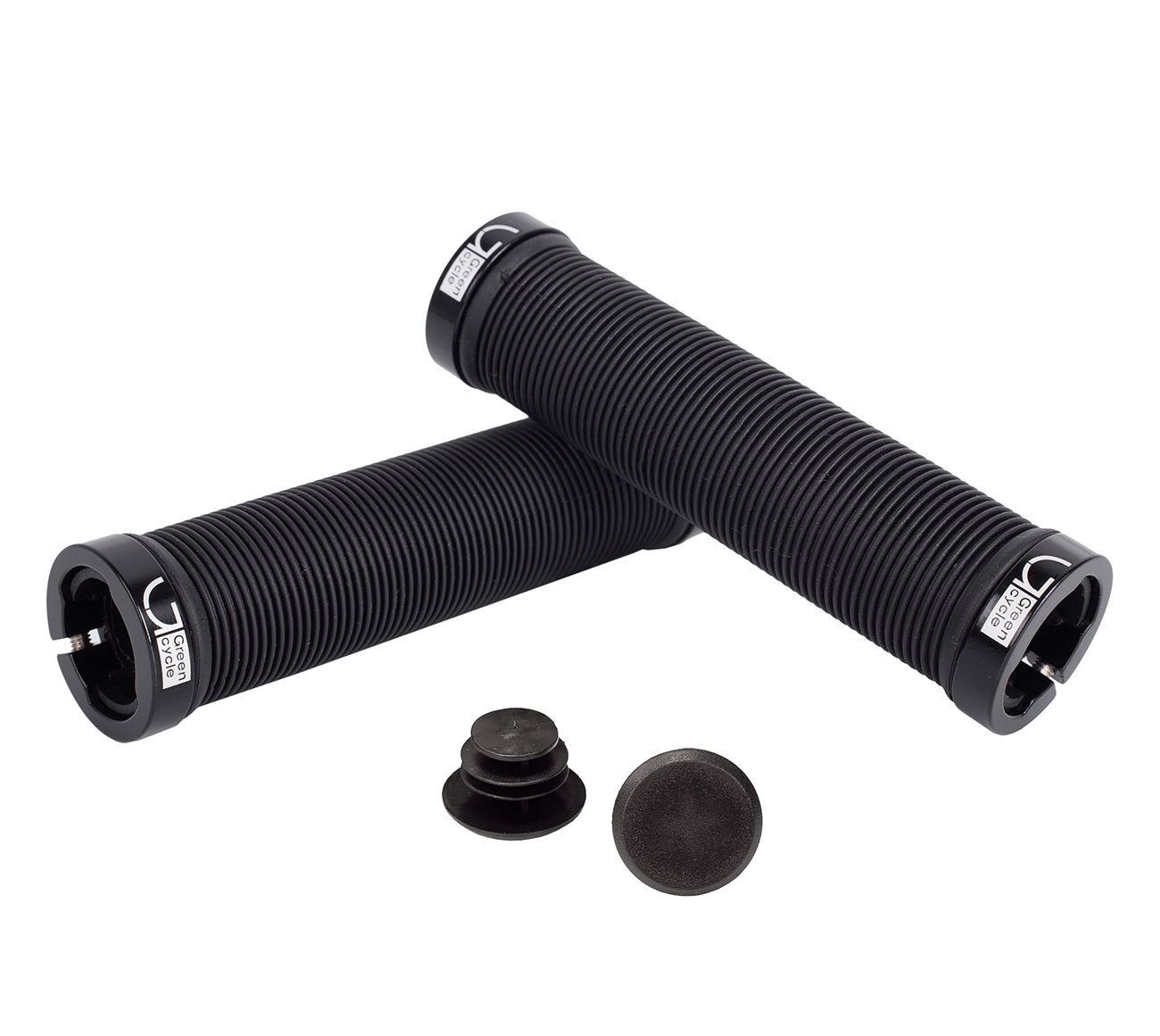 Грипсы Green Cycle GGR-421 130mm черный с двумя черными замками фото 