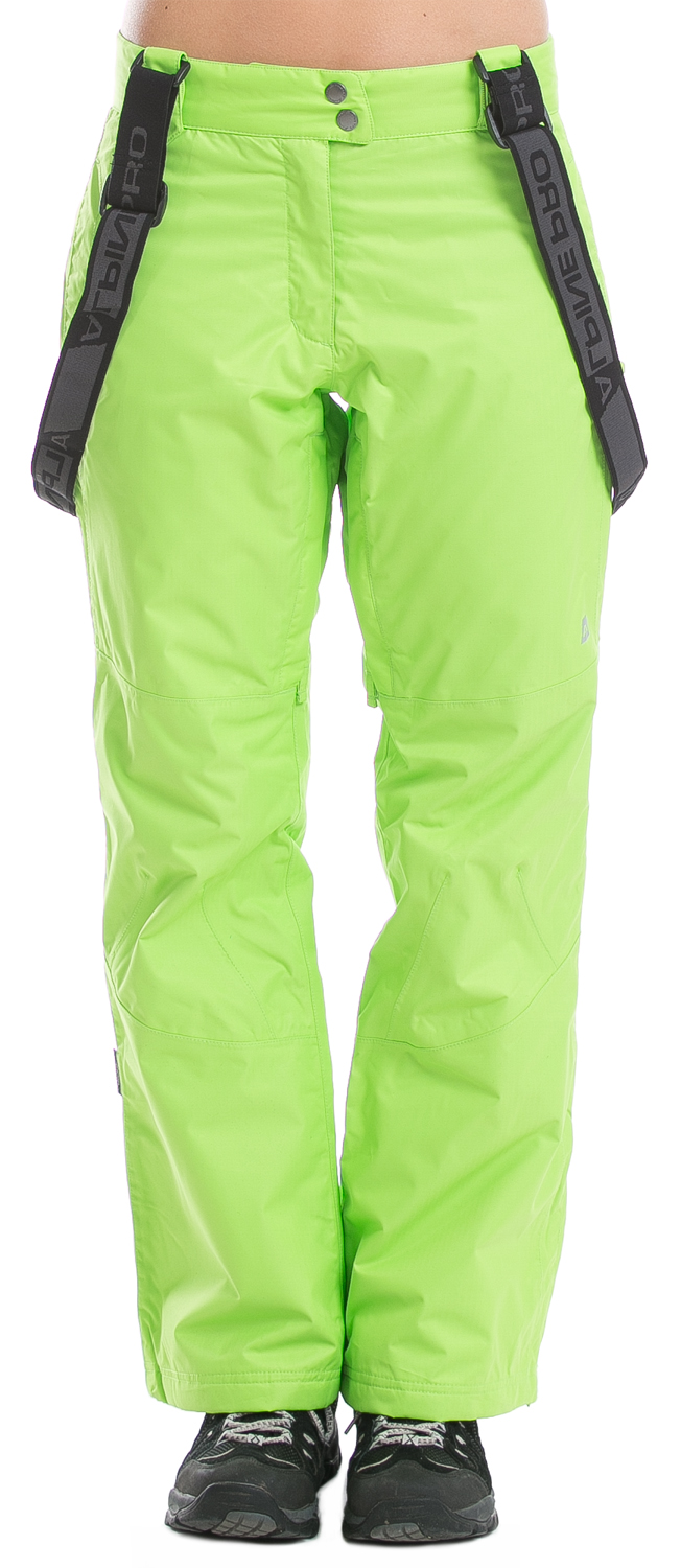 Горнолыжные штаны жен. c подтяжками ALPINE PRO Minie,  зеленый, размер XL фото 1