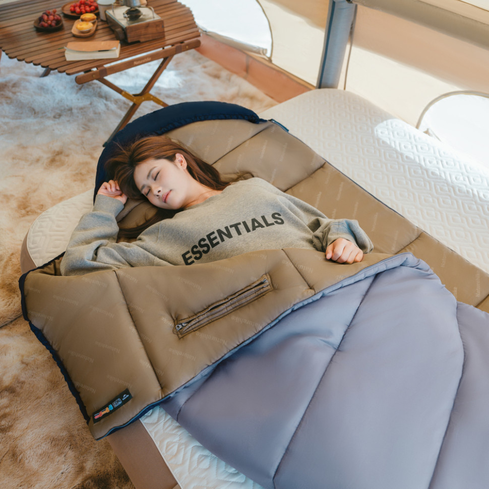 Спальный мешок Naturehike Sunny Day PL02 U350 CNK2550WS028, правый, коричнево-зеленый фото 9