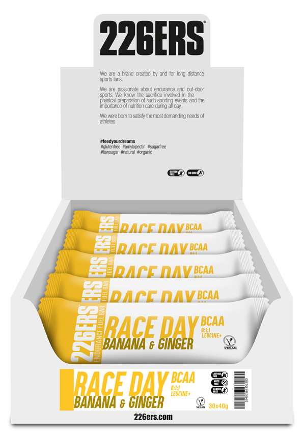 Батончик 226ERS Race Day Energy BCAA банан/імбир 40г 30шт/уп 1200г фото 