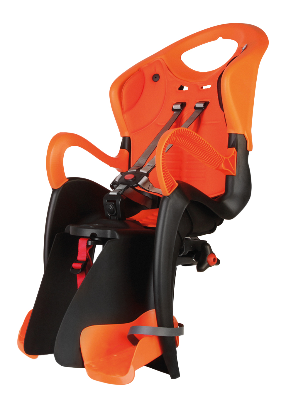 Сиденье задн. Bellelli Tiger Relax B-fix до 22кг, чёрно-оранжевое с оранжевой подкладкой фото 