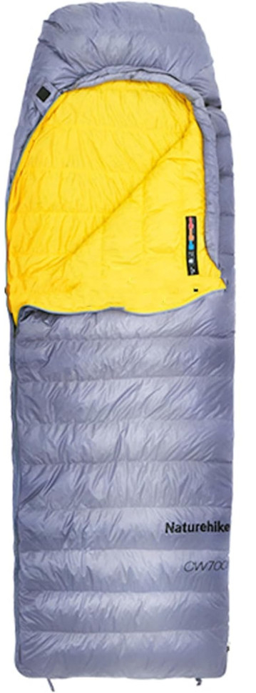 Спальний мішок Naturehike CW700 CNK2450WS048, пух, розмір L, жовто-сірий фото 