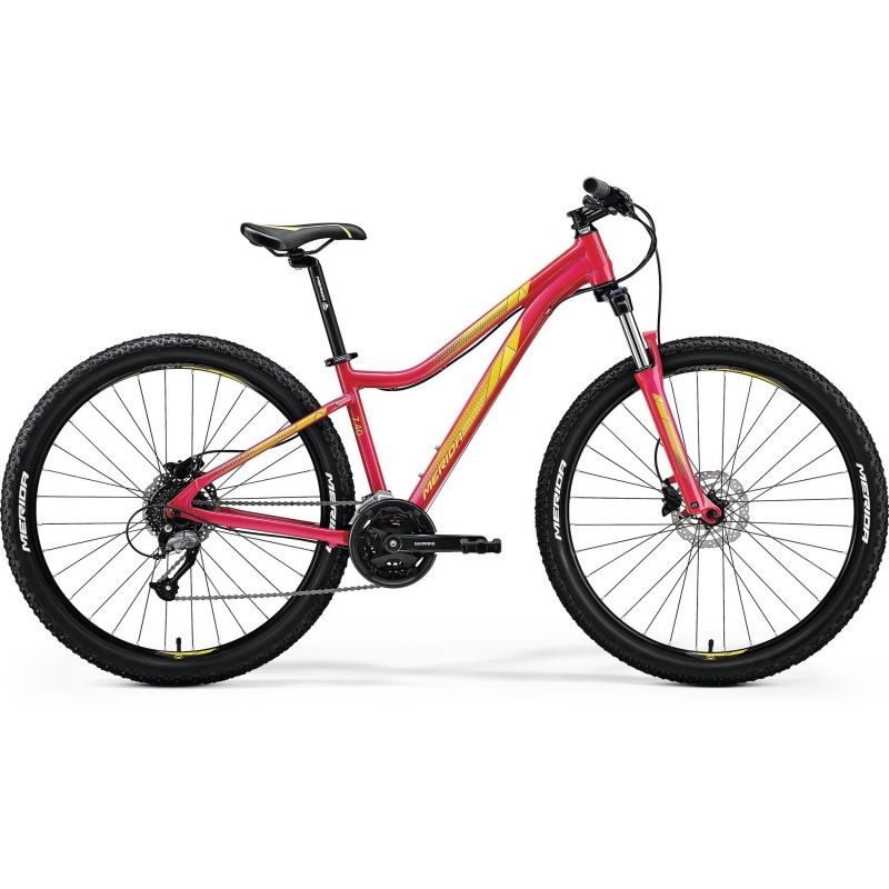 Велосипед 27,5" Merida Juliet 7.40-D рама 15" розово-желтый 2018 фото 