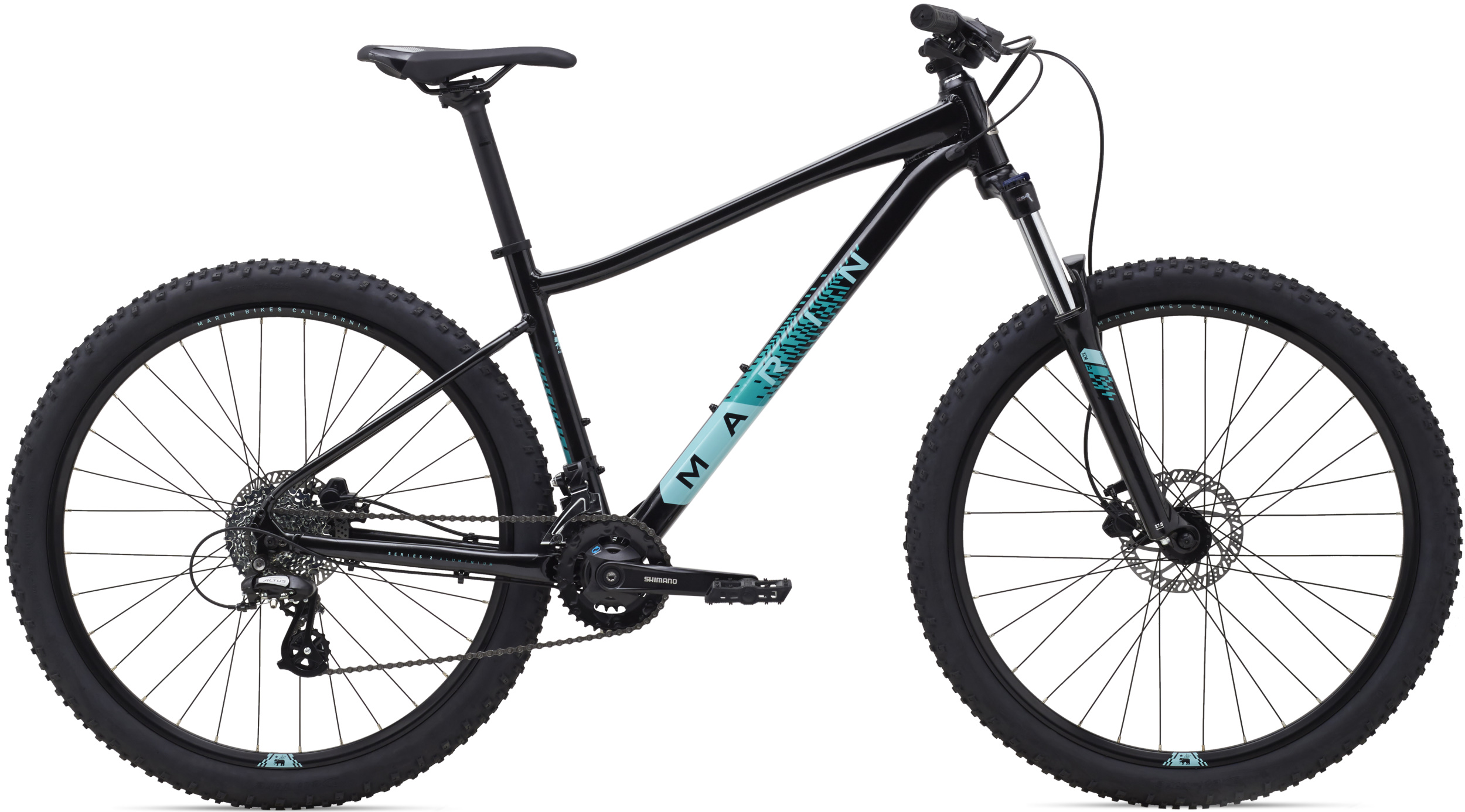 Велосипед 27,5" Marin WILDCAT TRAIL 3 WFG рама - S Gloss Black/Dark Teal/Light Teal A1 фото 