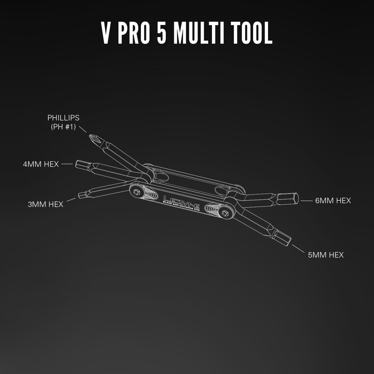 Мультитул Lezyne V PRO, 5 инструментов,черный фото 3
