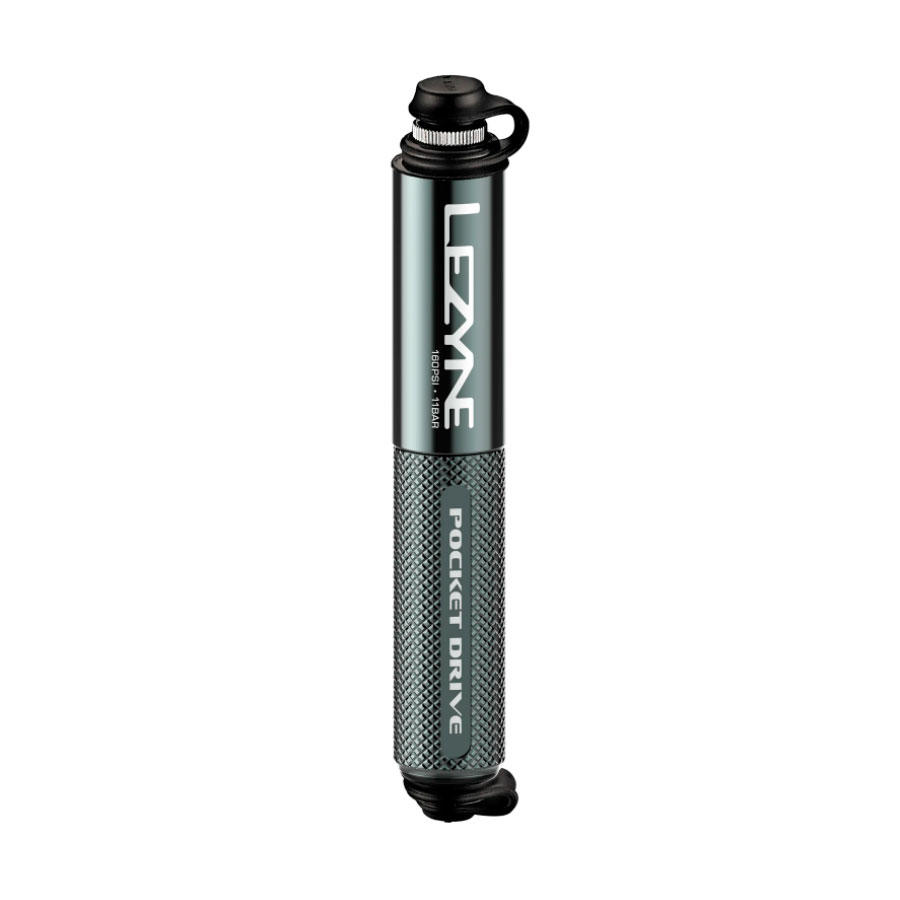 Мининасос Lezyne POCKET DRIVE, алюминиевый, 160psi, FV/AV/DV, серый фото 