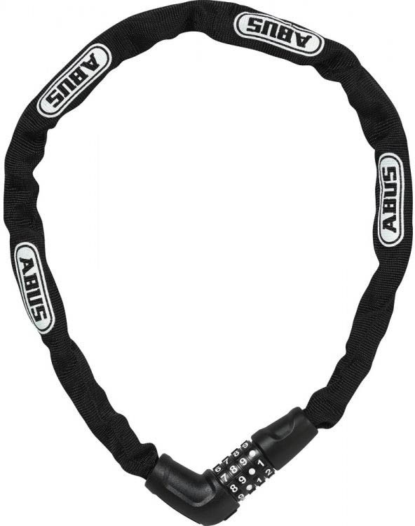 Замок ABUS Steel-O-Chain, цепь 5x75, кодовый на 4 цифры, черный, белый логотип фото 