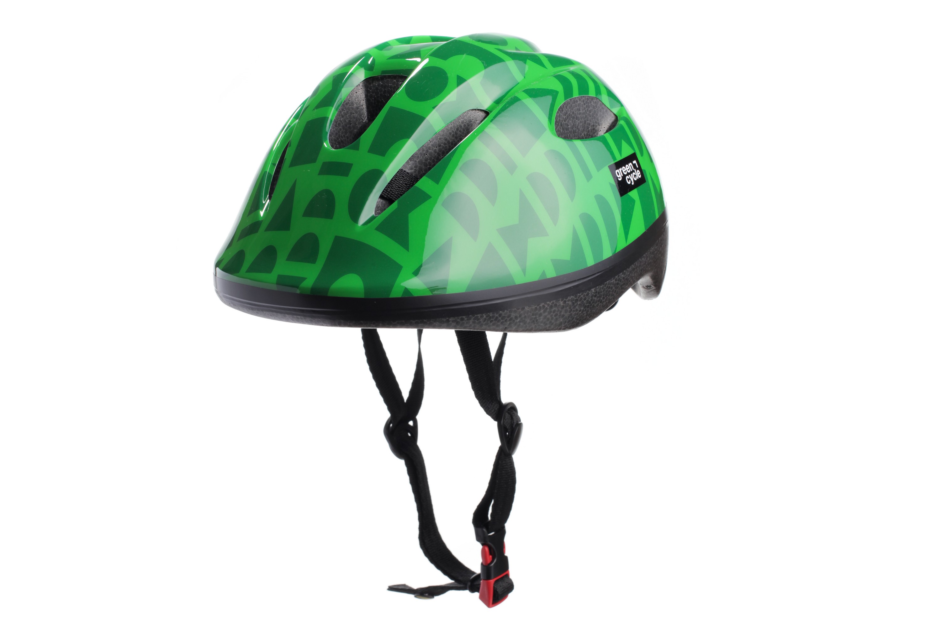 Шлем детский Green Cycle FLASH размер 50-54см зеленый лак фото 