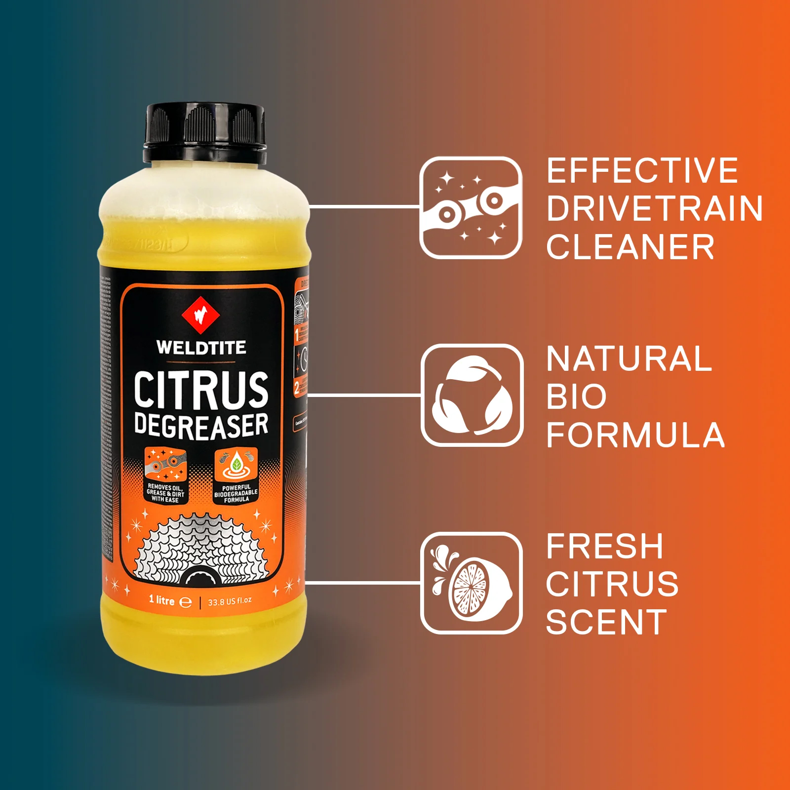 Очищувач трансмісії Weldtite 03022 CITRUS DEGREASER, 1л фото 2