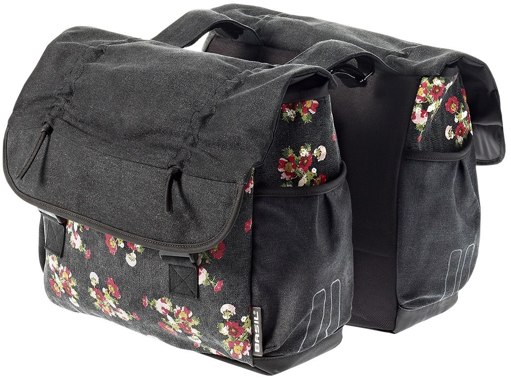 Сумка-штаны на/баг Basil KATHARINA-DOUBLE BAG 38л. цветочный принт, черн. фото 