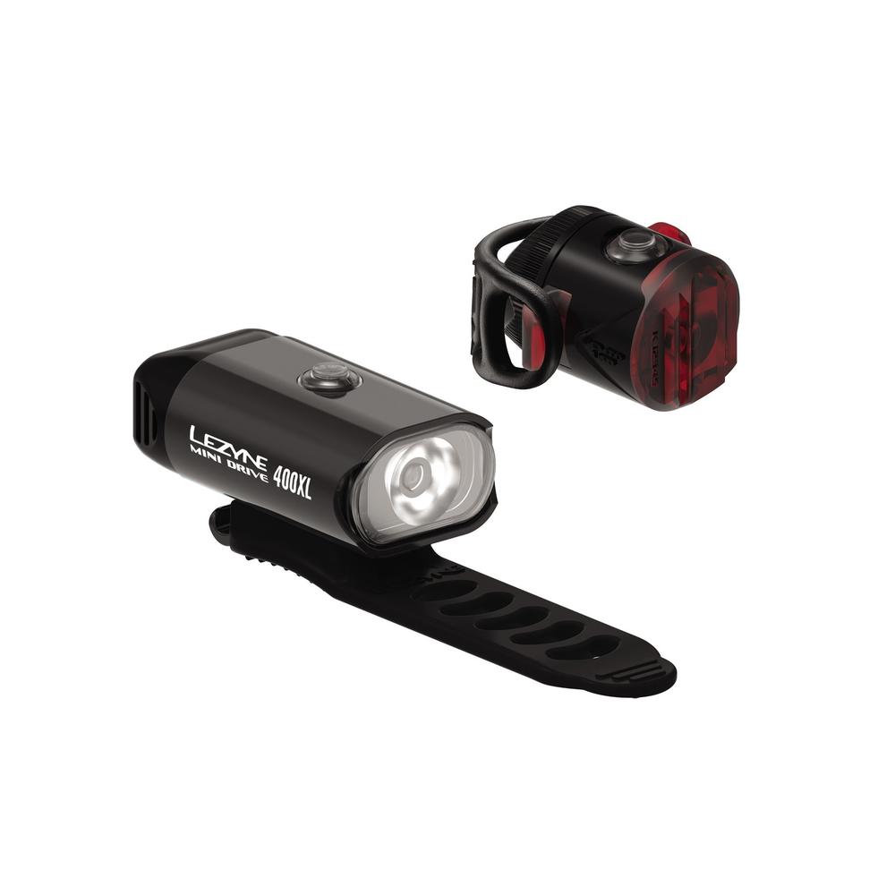Комплект фара + мигалка Lezyne MINI DRIVE 400 / FEMTO USB DRIVE PAIR, 400/5 Лм, черный фото 