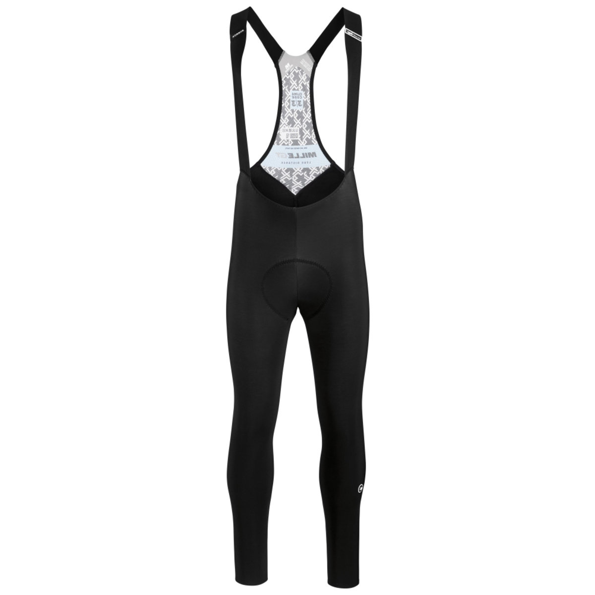 Фотографія Рейтузи ASSOS Mille GT Winter Bib Tights, на лямках, чоловічі, чорні з білим логотипом, XS 1 Рейтузи ASSOS Mille GT Winter Bib Tights, на лямках, чоловічі, чорні з білим логотипом, XS фото 1