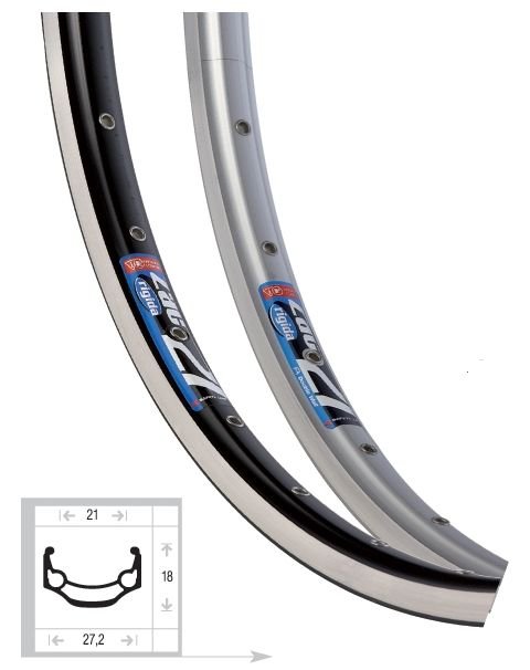 Обод 26" Ryde ZAC 21  под V-brake (599x19)/32H Al пист. одинар,, UP, AV, черн. фото 