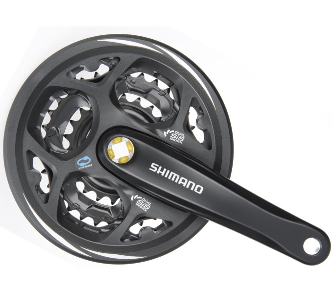 Шатуны Shimano FC-M311, 42/32/22T, 170мм, с защитой, 3x7/8, черн. фото 