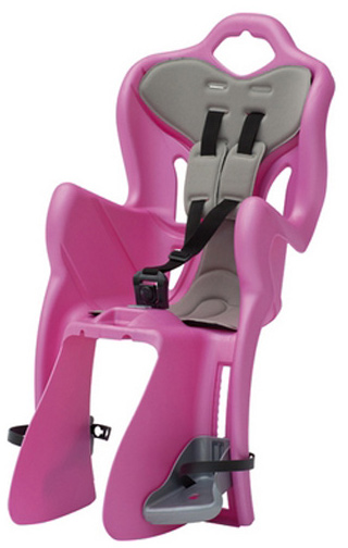 Сиденье задн. Bellelli B1 Clamp (на багажник) до 22кг, розовое с серой подкладкой фото 1