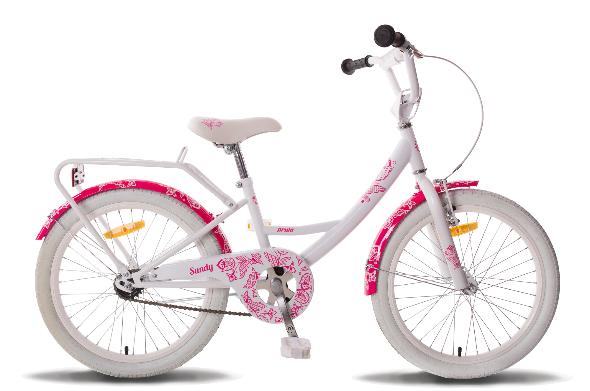 Велосипед 20" Pride SANDY бело-розовый глянцевый 2015 фото 