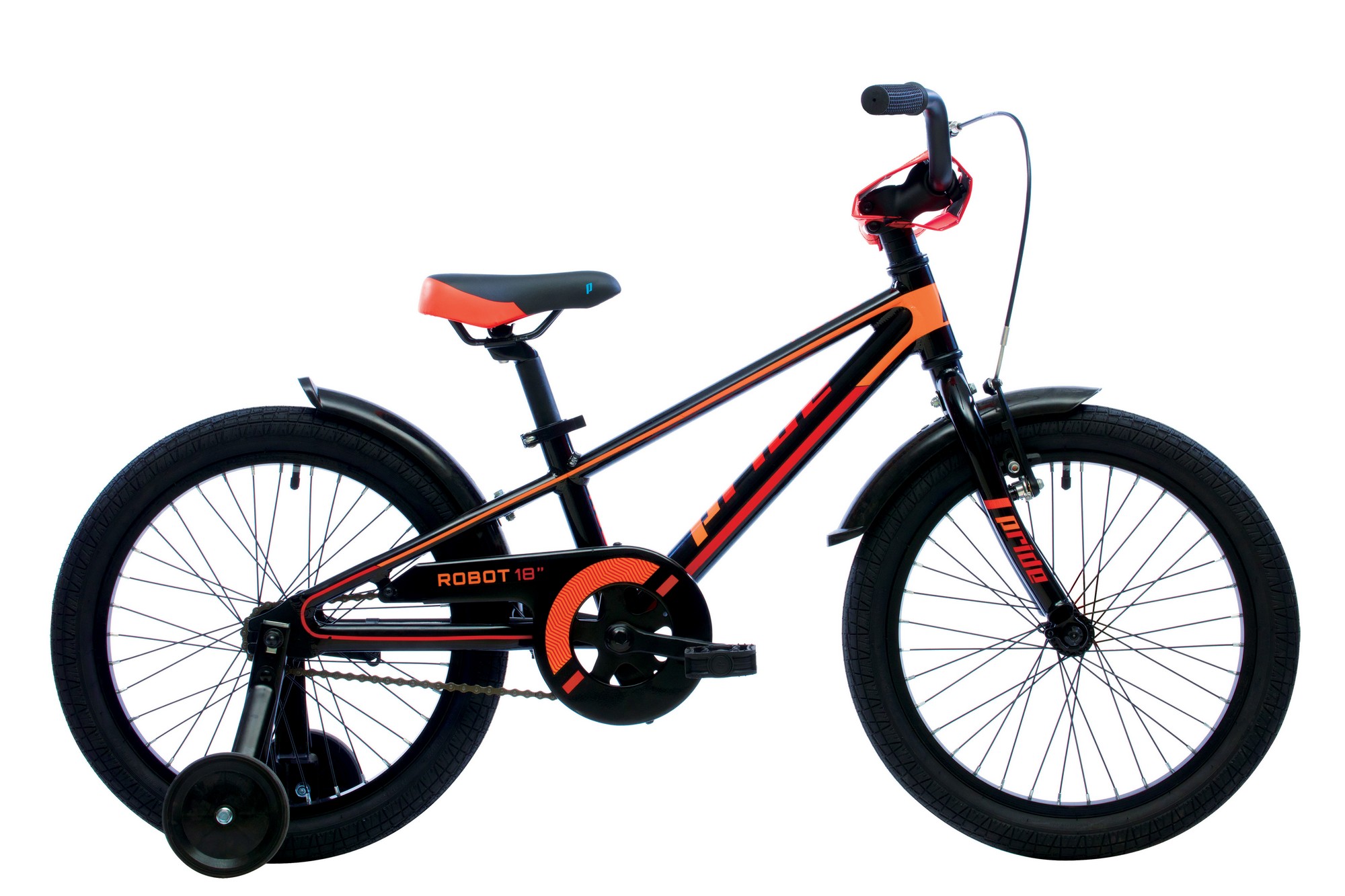 Велосипед 18" Pride ROBOT черный/красный/оранжевый фото 