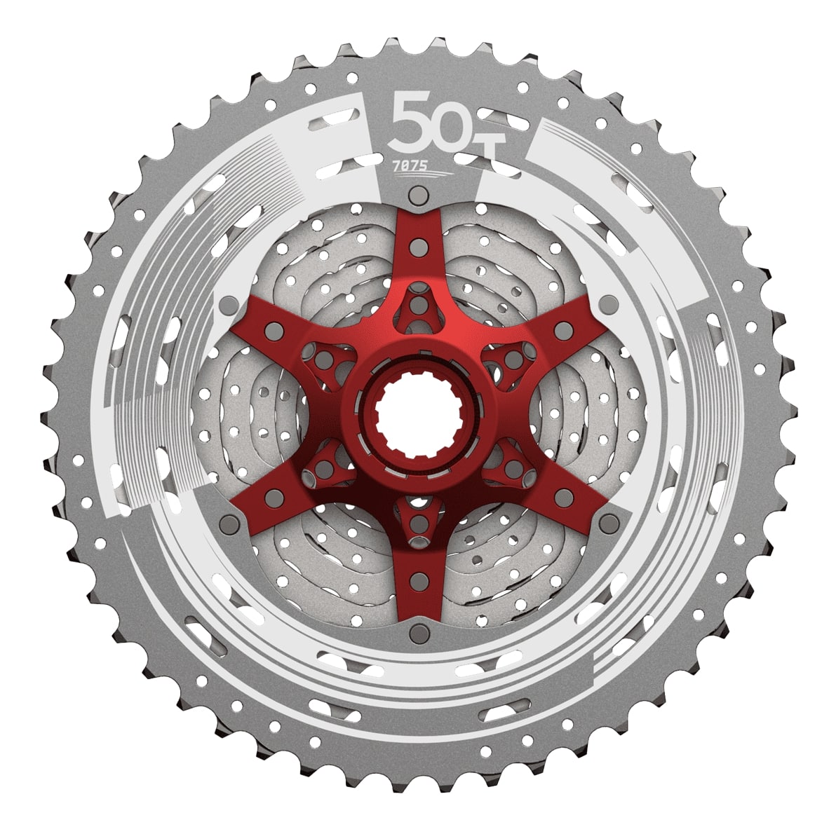 Кассета 11-k 11-51T SUN RACE MX8 MTB, алюминиевый паук, Metallic Silver фото 2
