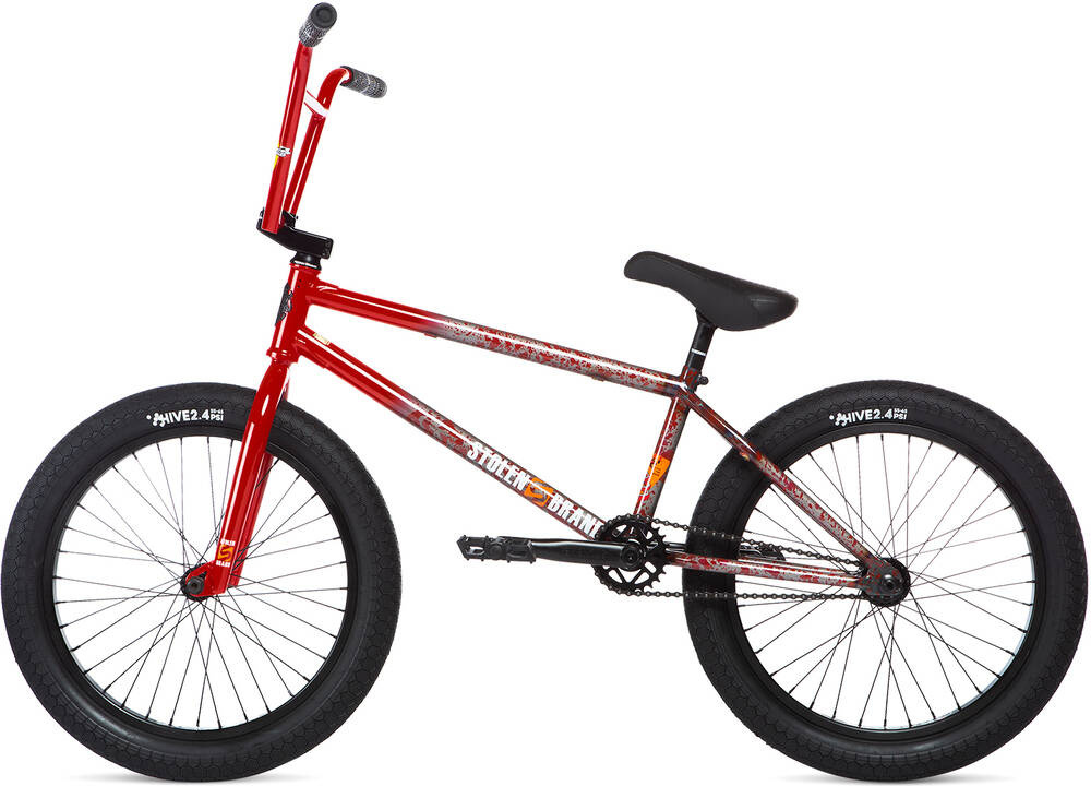 Велосипед 20" Stolen SINNER FC LHD рама - 21" 2020 ROAD KILL (RED SPLATTER FADE), красный фото 