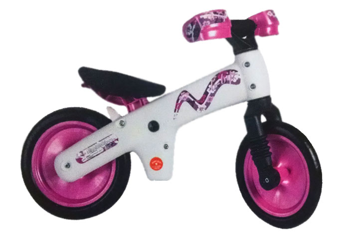 Беговел 12" Bellelli B-Bip обучающий 2-5лет, пластмассовый, белый с розовыми колёсами фото 