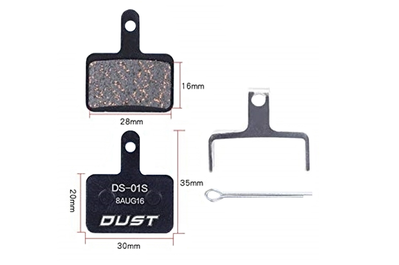 Колодки гальмівні напівметал disc DUST DS-01S Shimano M515/M446/Tektro Draco та ін. фото 3