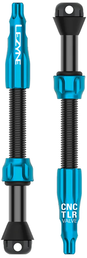 Ниппель для бескамерки Lezyne CNC TLR VALVE PRO 60 мм, синий фото 
