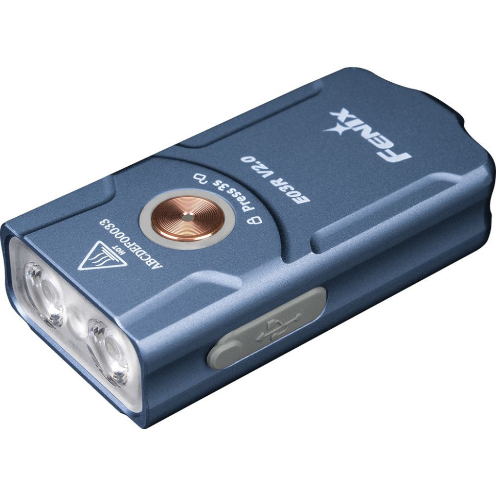Фонарь наключный Fenix E03R V2.0, синий фото 