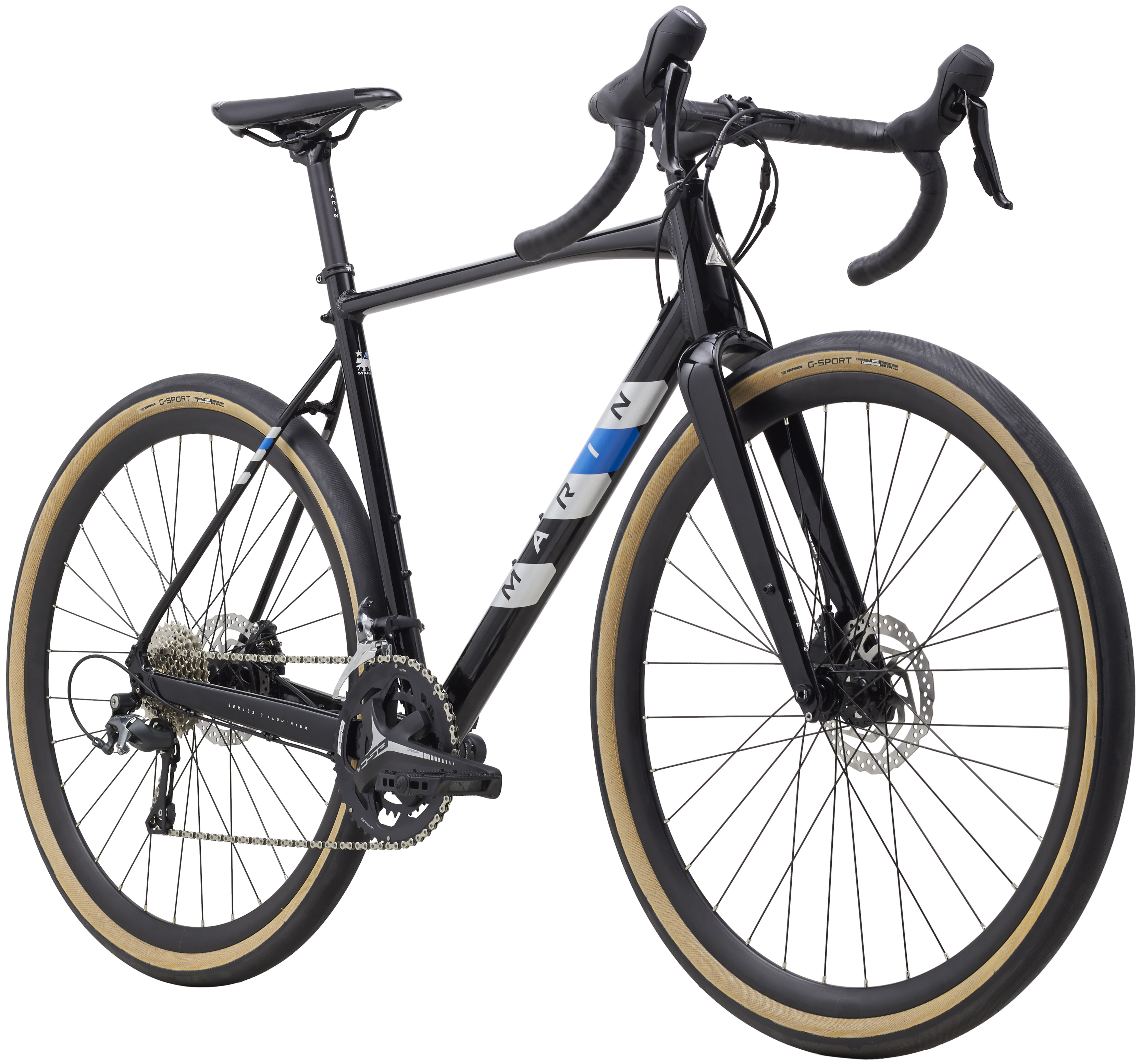 Велосипед 28" Marin LOMBARD 2 рама - 54см 2021 Gloss Reflective Black/Silver/Blue фото 2