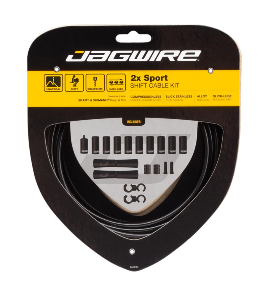 Комплект JAGWIRE 2X Sport Shift Kit UCK302, для переключателей на две строны, black фото 