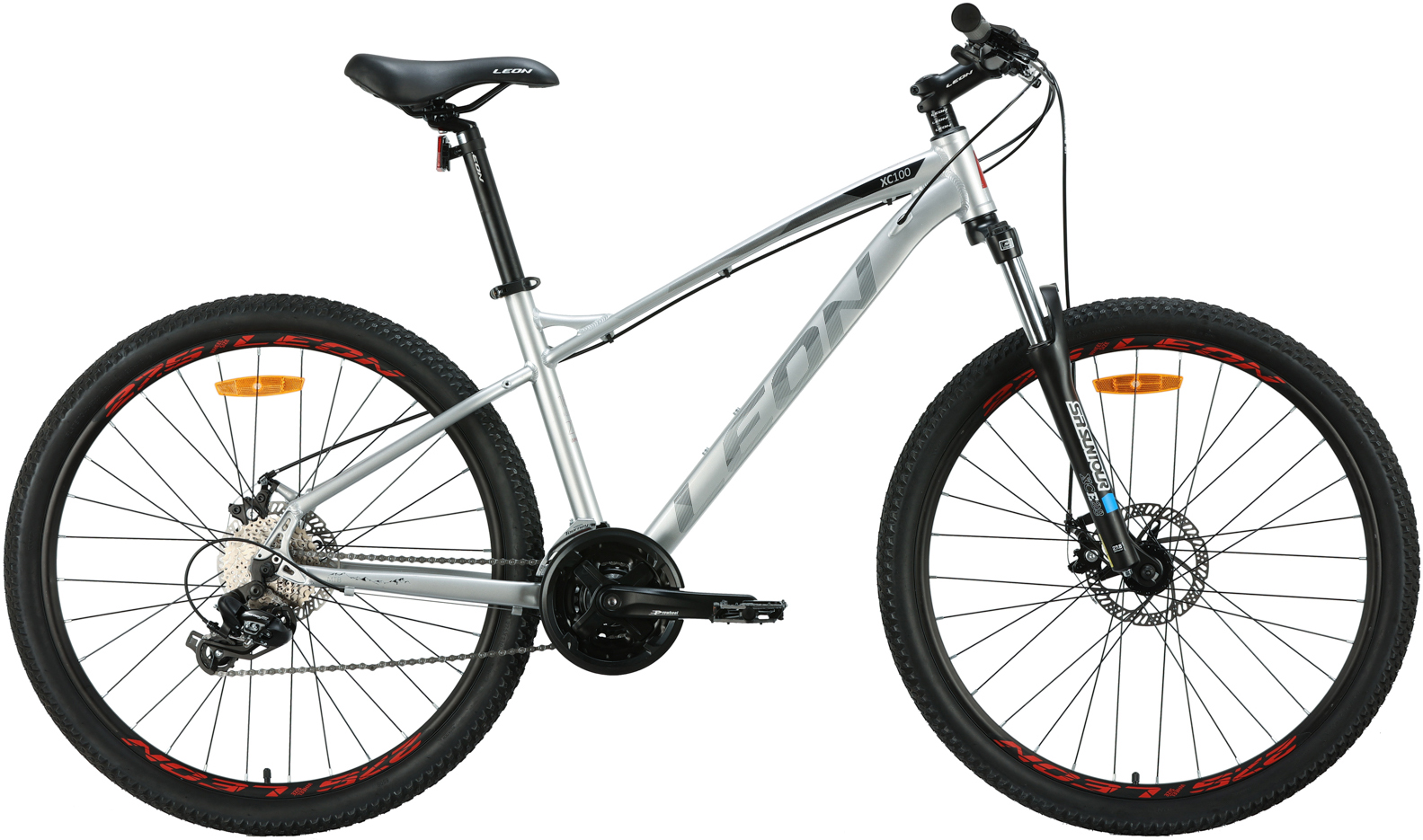 Велосипед 27.5" Leon XC 100 AM DD рама - 16.5" серый с черным и красным (матовый) A4 фото 