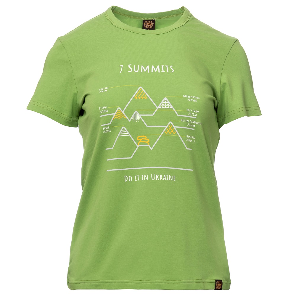 Футболка Turbat 7 Summits Green жіноча, розмір L, зелена фото 