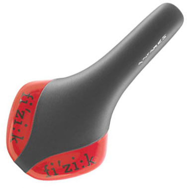 Сідло Fizik Antares база-k: ium чорний мікротекс/червоний глянець мікротекс фото 