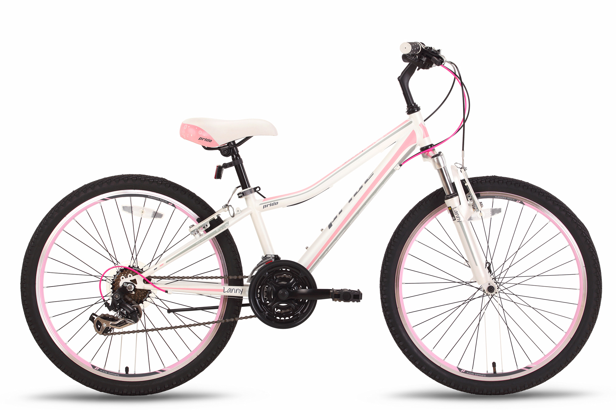 Велосипед 24 "Pride LANNY біло-рожевий матовий 2015 фото 