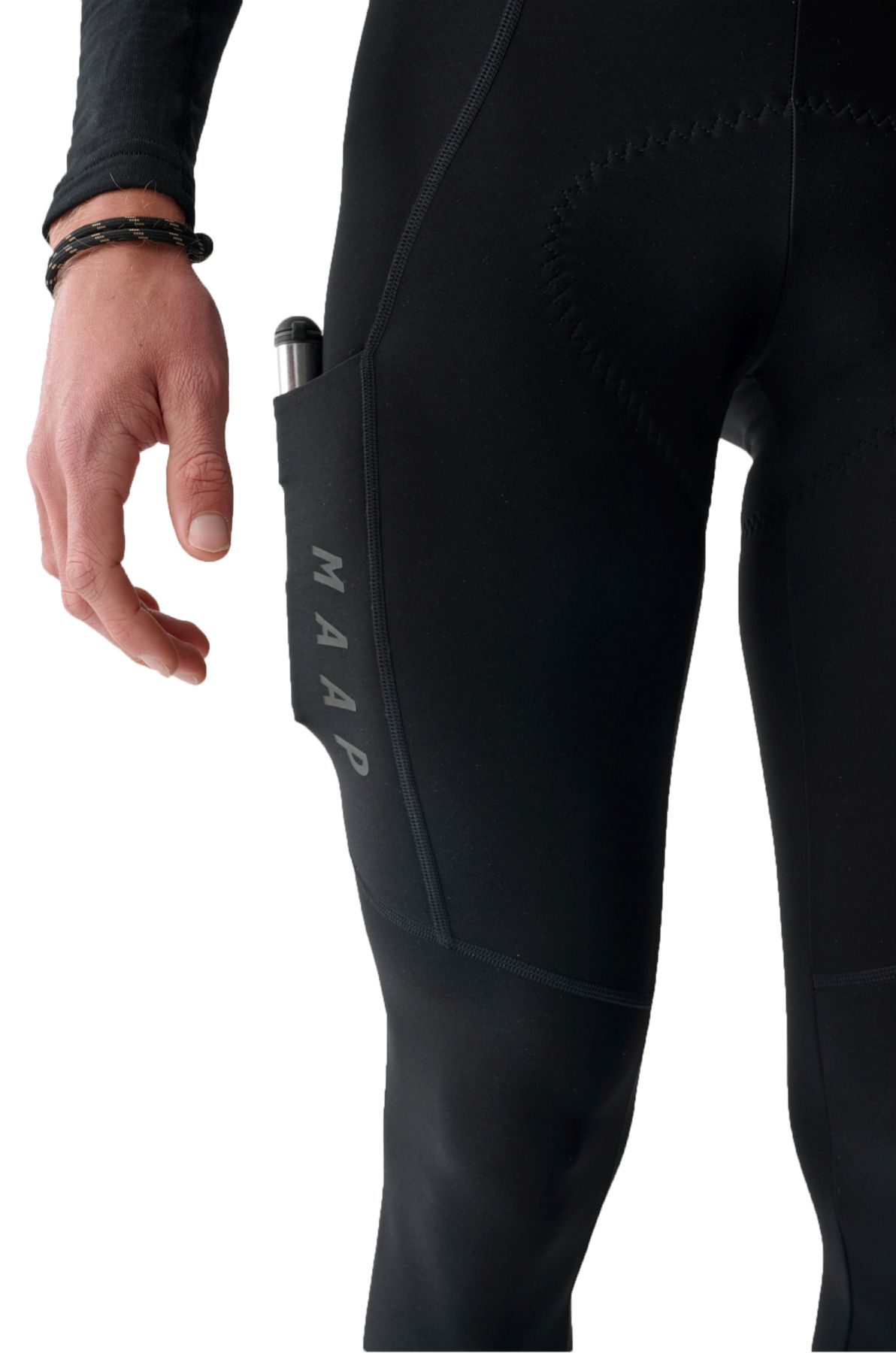 Рейтузи MAAP Team Bib Evo Thermal Cargo Tights, чоловічі, чорні, XL фото 4