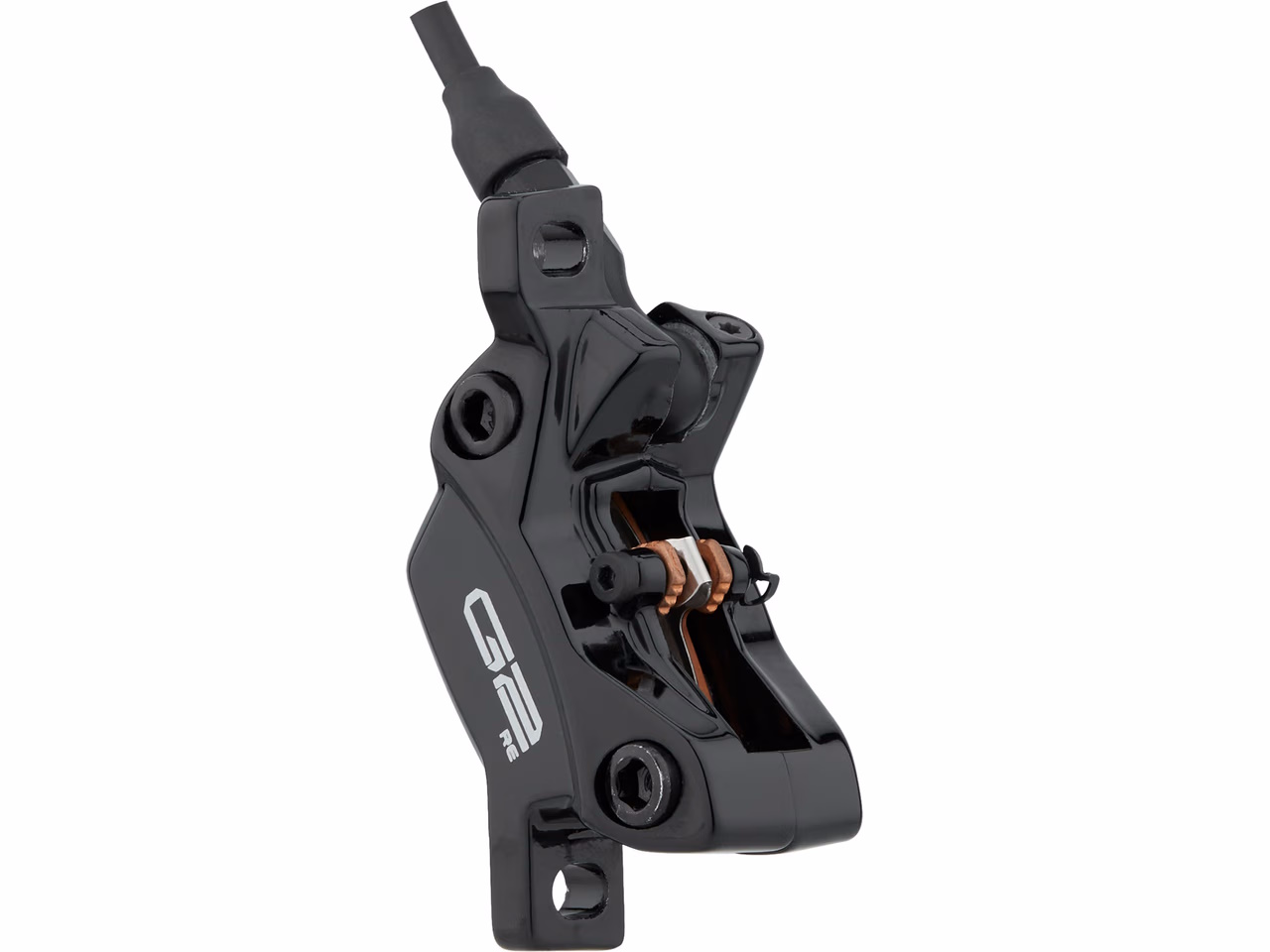 Гальмо дискове гідравлічне Sram G2 RE, переднє (ліва ручка, каліпер 4-поршневий, гідролінія 950 мм) фото 3