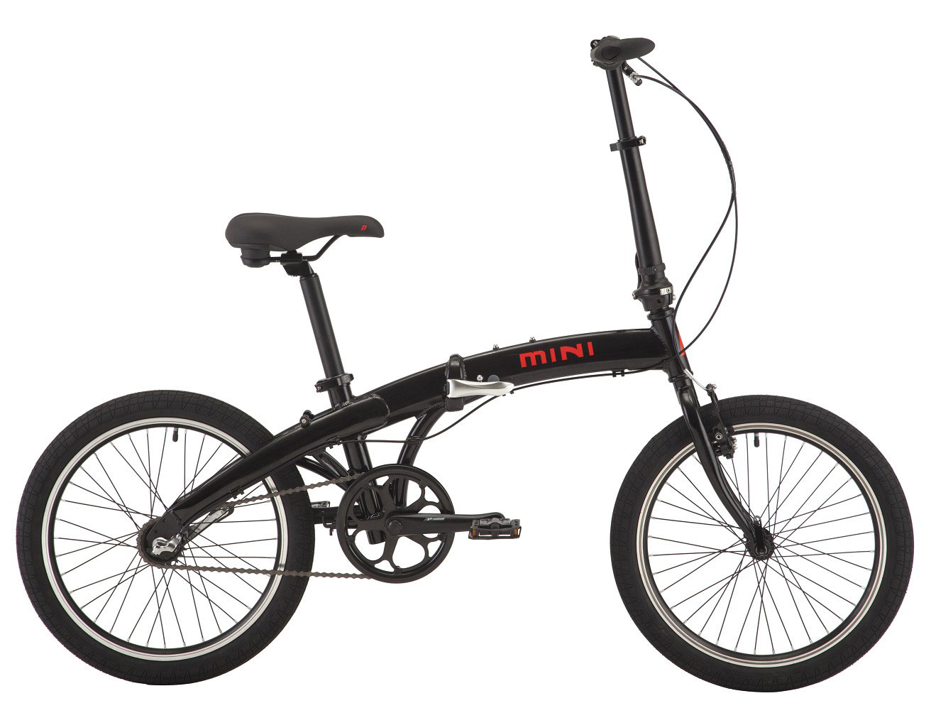 Велосипед 20" Pride MINI 3 черный/ярко-красный 2018 фото 1