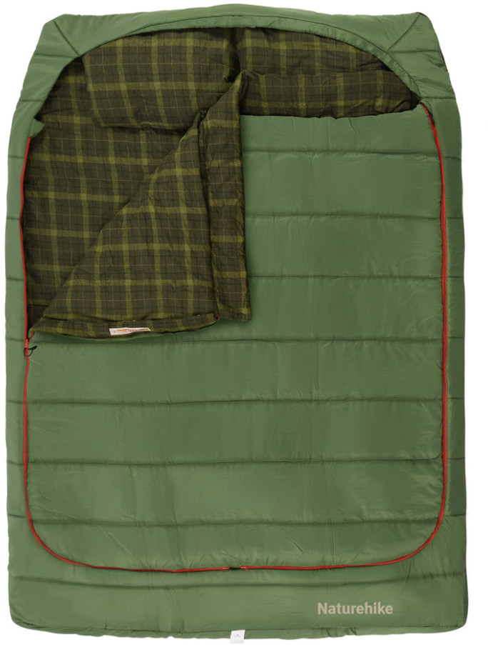 Спальный мешок Naturehike CNK2350WS019, двухместный, зеленый фото 