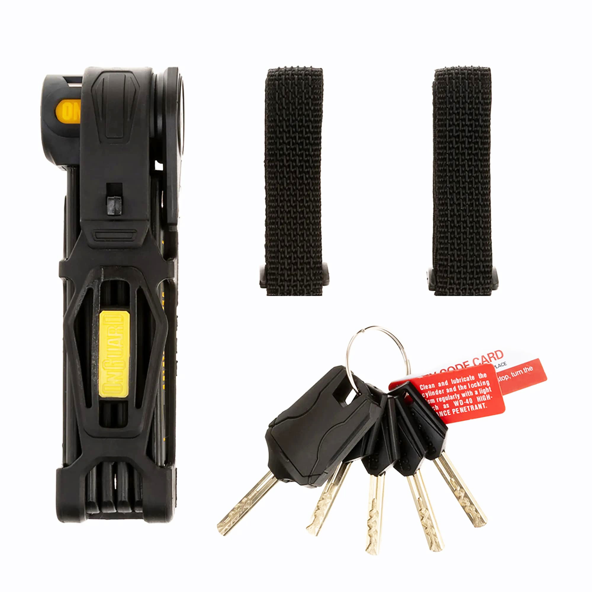Замок складной Onguard K9 Heavy Duty Combo, 75см, 5 ключей, короб-держатель на раму фото 