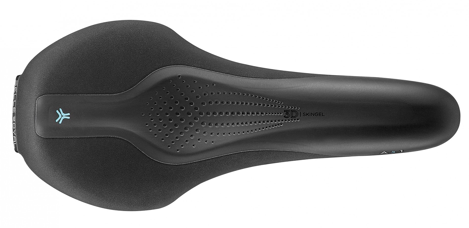 Сідло Selle Royal SCIENTIA A1 Athletic, 3D skingel, оббивка Black gummy/Black mokka, 289х127мм, 380г, рейли сталь + Curva suspension, unisex, чорне фото 3
