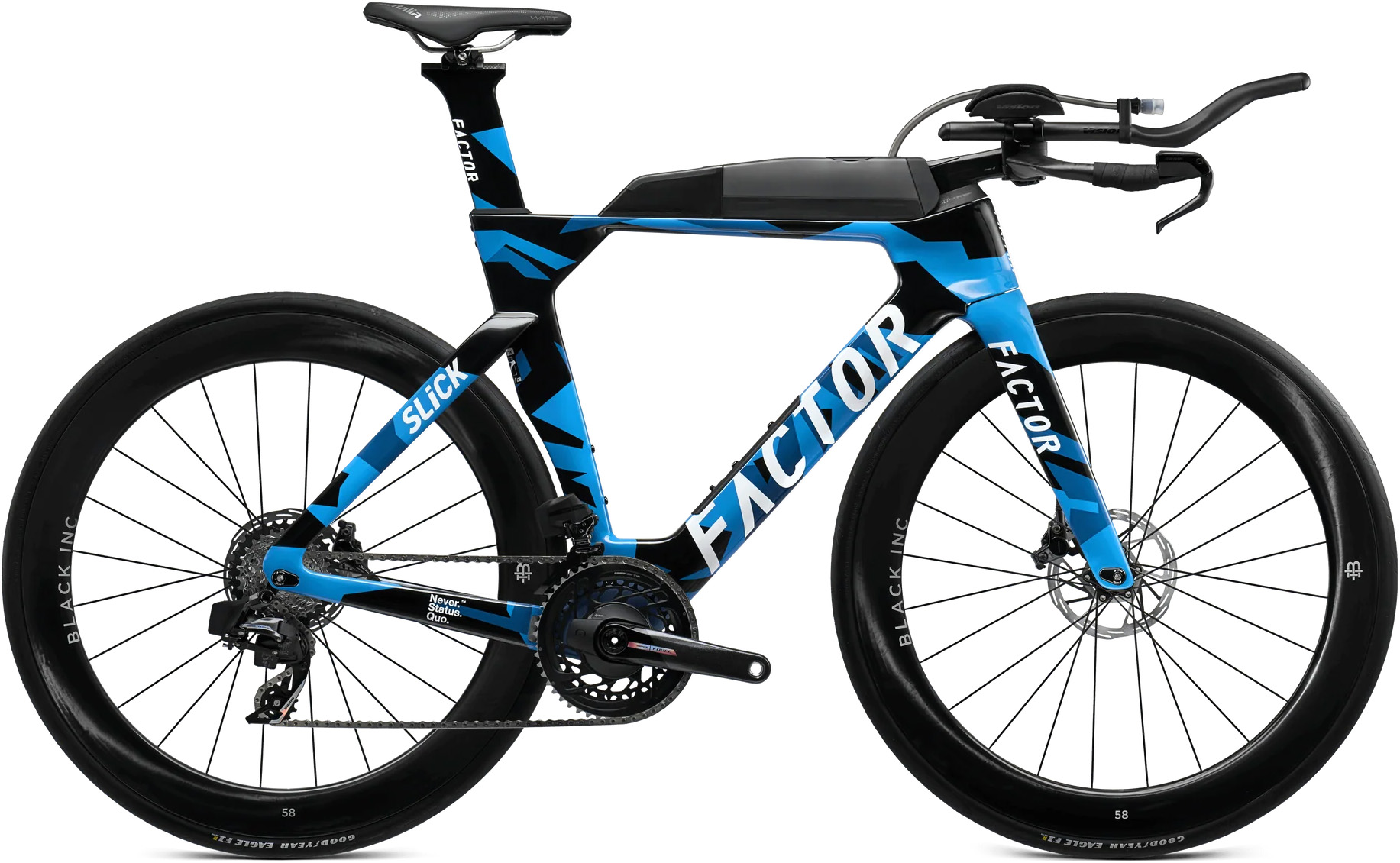 Велосипед 28" Factor TRIATHLON SLiCK Sram Force Power Meter 172,5/Bi 58CD рама - 56 см Nebula Blue фото 