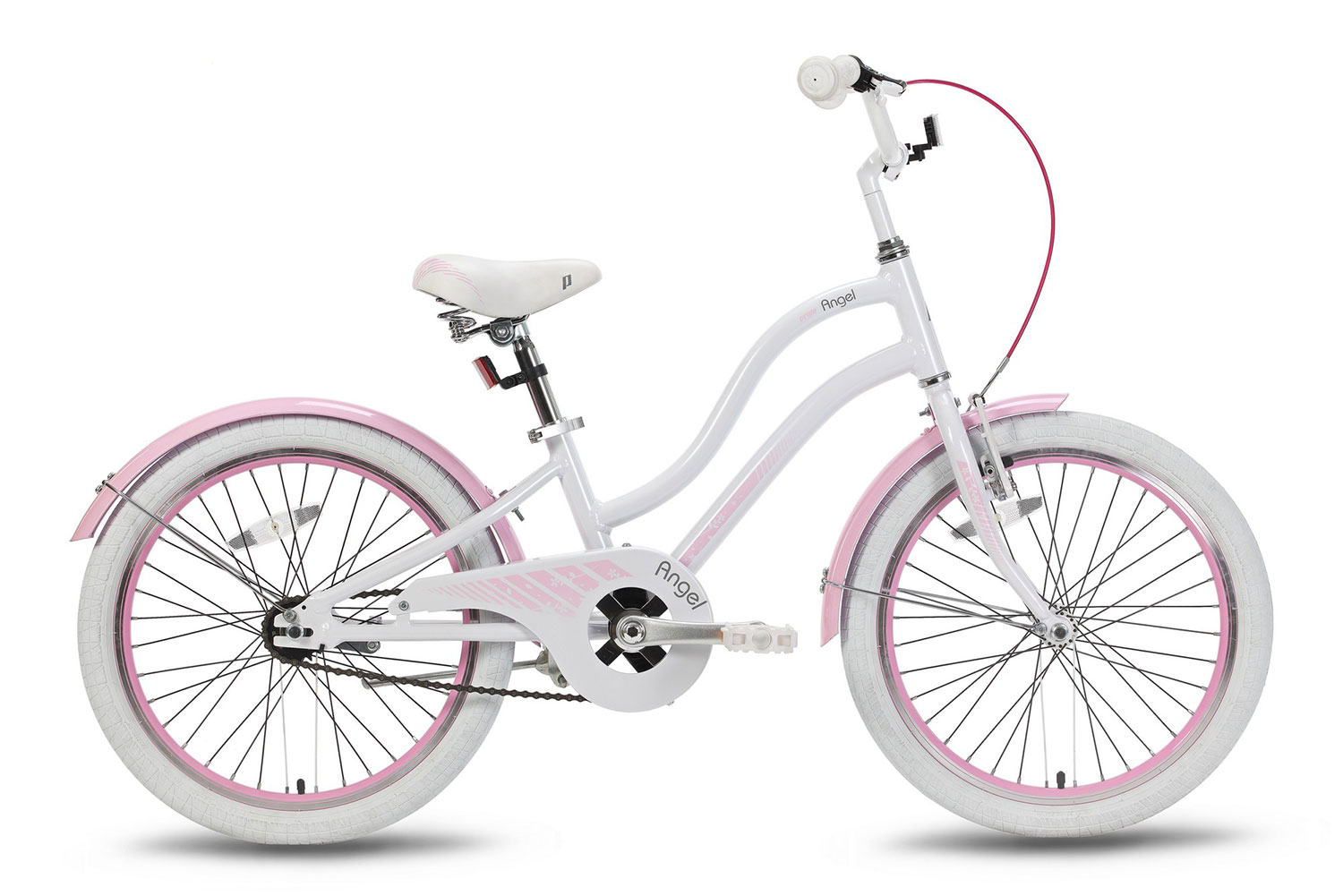 Велосипед 20'' Pride ANGEL бело-розовый глянцевый 2016 фото 