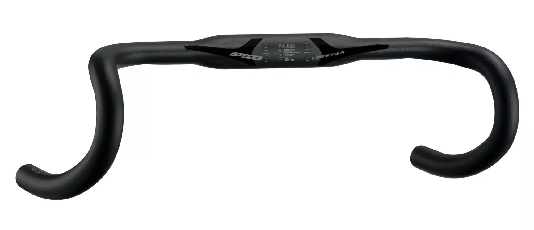 Руль FSA GOSSAMER COMPACT 380мм, Ø31,8мм, 123мм drop, 78мм reach, черный фото 