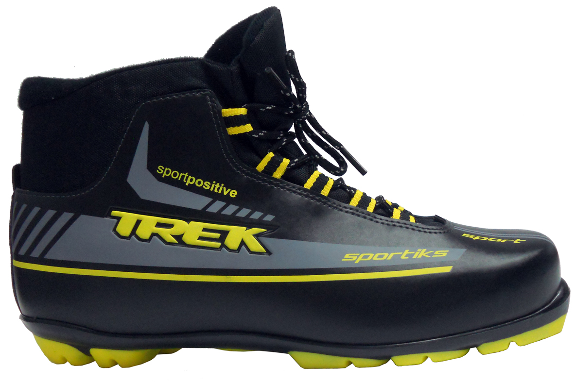 Ботинки лыжные TREK Sportiks NNN ИК размер 42, черный, лого желтый