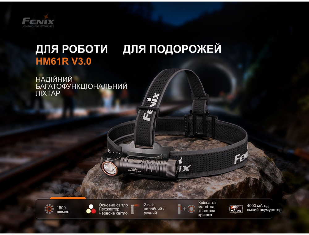 Фонарь налобный многофункциональный Fenix HM61R V3.0 фото 13