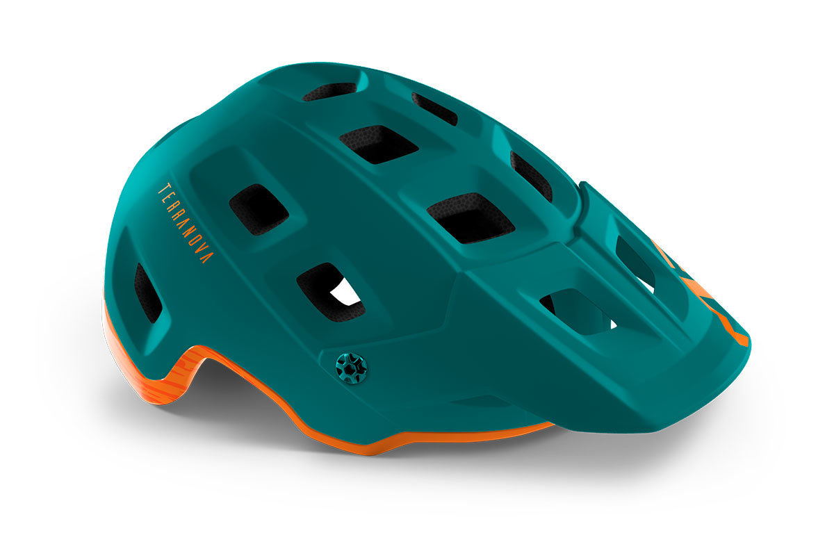Шолом Met TERRANOVA CE розмір M (56-58), alpine green orange matt/glossy, бірюзово-оранжевий матовий/глянцевий фото 